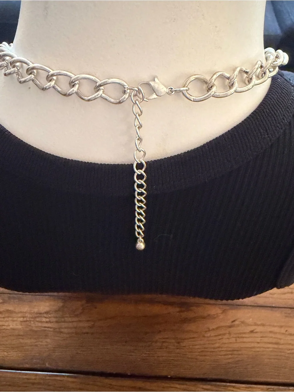 Gothic Vintage Style Silver Multi Cross Charm Statement Necklace Chunky Chain